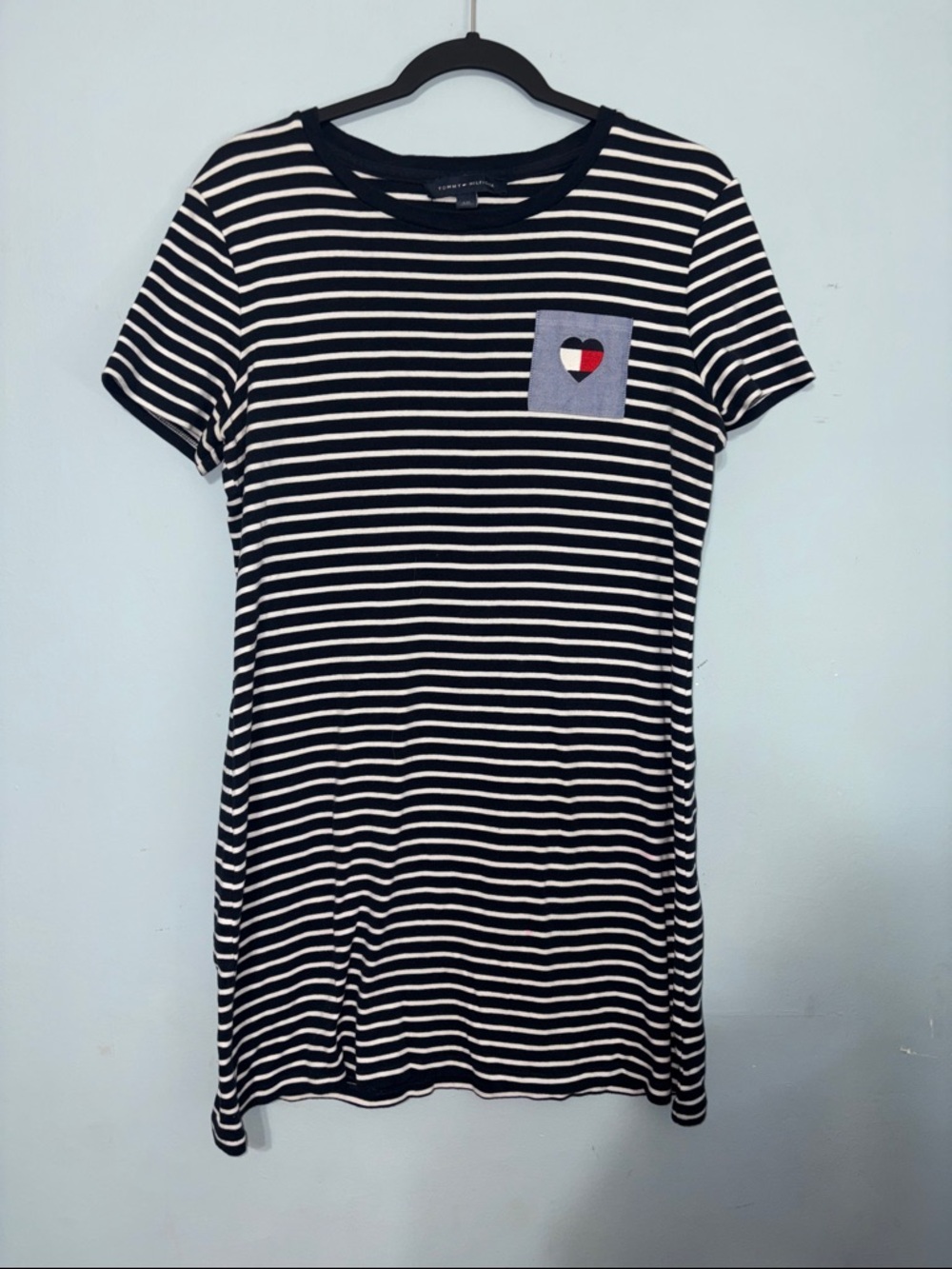 Tommy Hilfiger Preppy School Large T-Shirt mini Dress with heart logo pocket